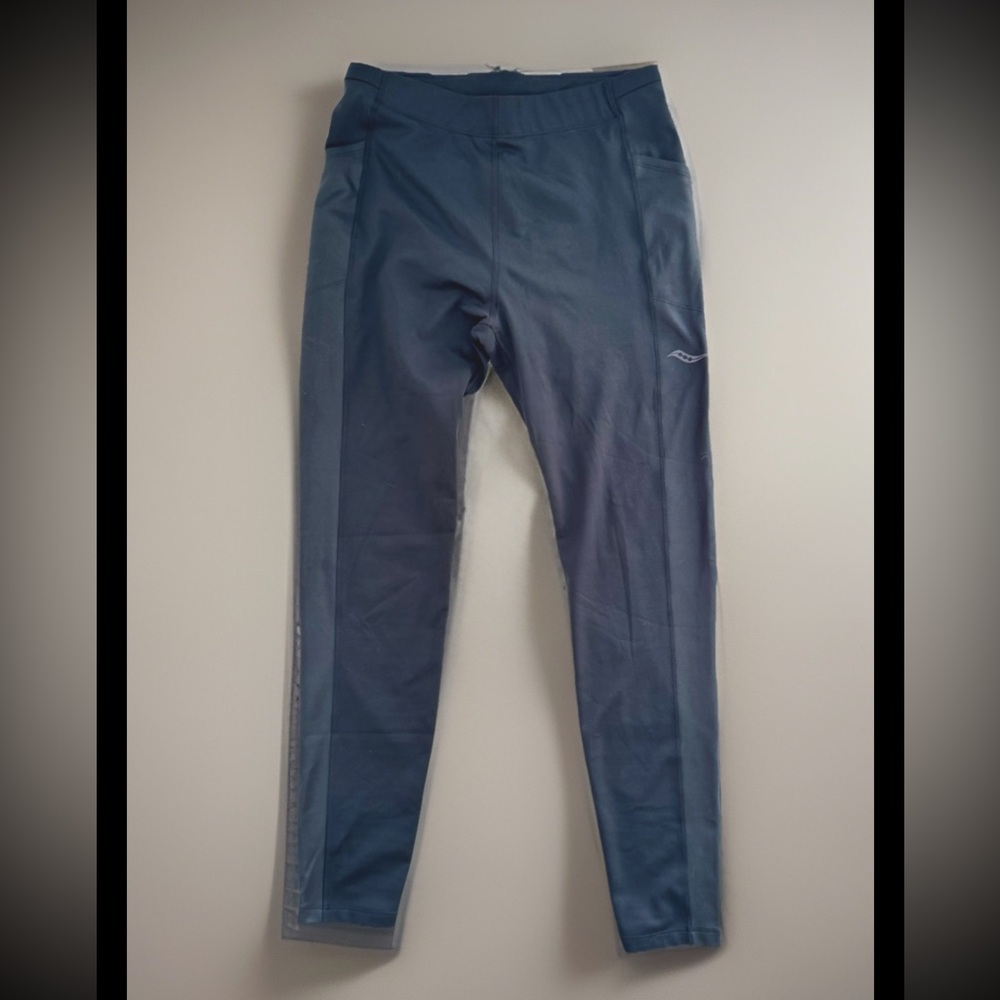 Saucony Black Athletic Leggings w/ Side Pockets Like New XL